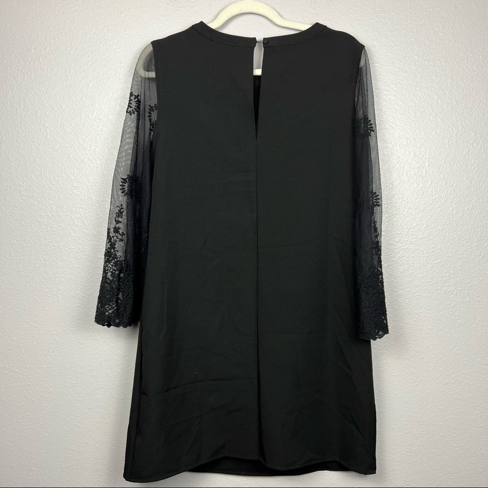 Lulu's Black Lace Sleeve Shift Dress - Picture 5 of 9